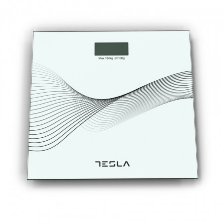 Cantar corporal Tesla NM/BS103W, 180kg, oprire automata, 23x30x30cm, Alb