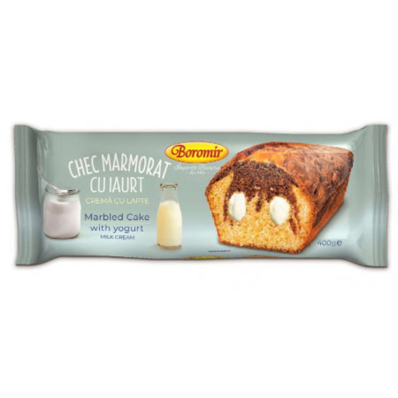 Chec marmorat cu crema de lapte Boromir 400g, NM25610