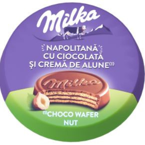 Napolitana invelita in ciocolata cu alune Milka Choco Wafer Nut 30g, NM26114