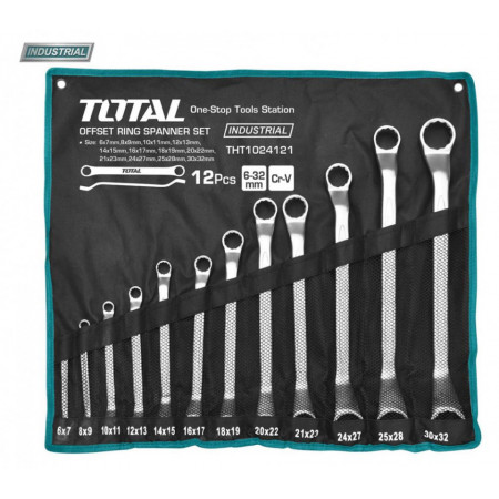 Set 12 chei inelare cu cot - 6-32mm (INDUSTRIAL)