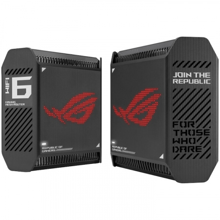 Sistem Mesh Gaming Asus, AX10000, Tri-Band, acoperire 540m², Tri-Core 1.7GHz CPU, AiProtection Pro, NM/ GT6(B-2-PK), Negru