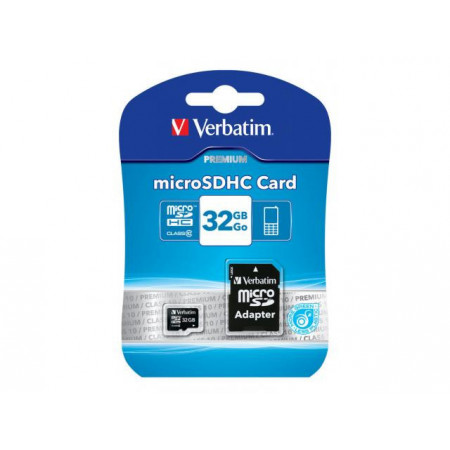 Verbatim MICROSDHC CLASS 10 32GB INCL ADAPTOR
