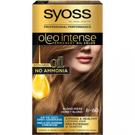 Vopsea de par permanenta fara amoniac Syoss Color Oleo Intense 6-80 Blond Aluna, 115 ml