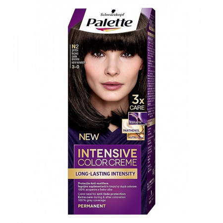 Vopsea de par permanenta Palette Intensive Color Cream N2 (3-0) Saten Inchis, 110 ml