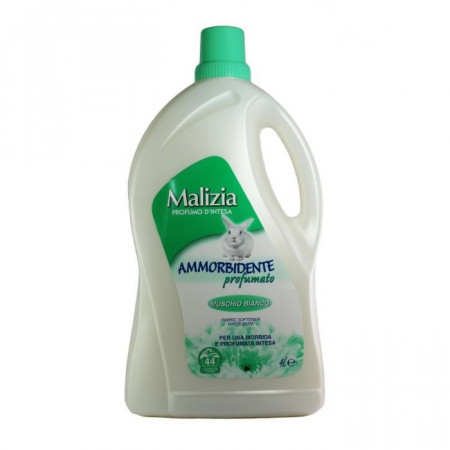 Balsam de rufe Malizia Ammorbidente Muschio Bianco, 44 spalari, 4l, Alb