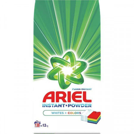Detergent automat pudra Ariel White & Color, 130 spalari, 13 kg, Alb/Verde