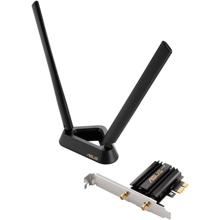 Modul WiFi 6E Asus (802.11ax) PCl-E, AXE5400, Bluetooth 5.2, WPA3, OFDMA si MU-MIMO, NM/ PCE-AXE59BT, Negru