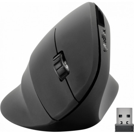 Mouse optic vertical SpeedLink Piavo ergonomic, 2400 dpi, 5 butoane, cu fir, NM/ SL-610019-BK-01, Negru