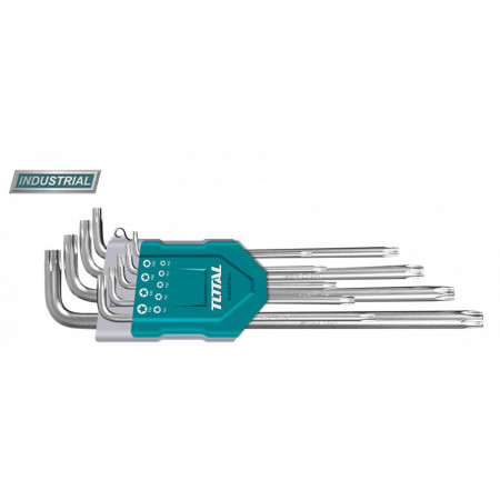 Set 9 chei imbus Torx - T10-T50 - Cr-V, brat lung (INDUSTRIAL)
