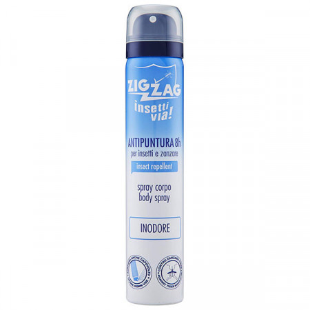 Spray Zig Zag pentru corp cu parfum de talc de Marsilia, repelent pentru tantari, tantari tigru, capuse, 100 ml, NMD24613, Albastru