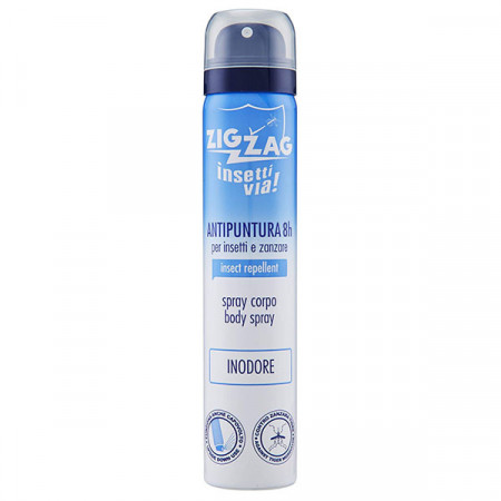 Spray Zig Zag pentru corp, inodor, repelent pentru tantari, tantari tigru, capuse, 100 ml, NMD24617, Albastru