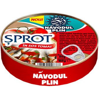Sprot in sos tomat Navodul Plin 160g, NM25696