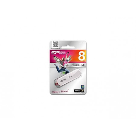 Stick Memorie Silicon Power LuxMini 320, 8GB, USB 2.0, White