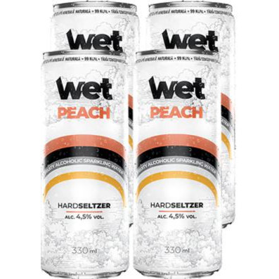 Bautura alcoolica fructata Aqua Wet Peach 4 x 330ml, NM23540