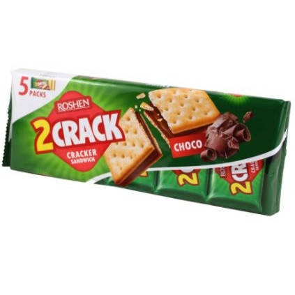 Biscuiti cu umplutura de ciocolata Roshen 2 Crack 235g, NM21889