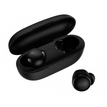 Casti wireless, QCY, T17, TWS, In-Ear, Bluetooth 5.1, Touch control, Anulare zgomot ENC, Baterie 380 mAh, Raza 10 m, Negru