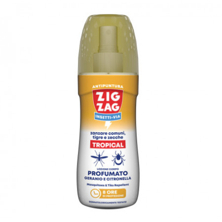 Lotiune Zig Zag Tropical Citronella impotriva tantarilor, 100 ml, NMD24618, Galben