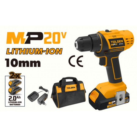 Masina de gaurit fara fir, cu 2 baterii Li-ion 2.0Ah, 10mm,