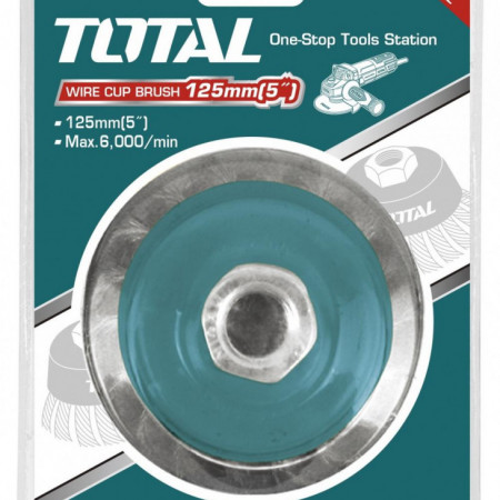 Perie sarma tip cupa - fir rasucit - 125mm