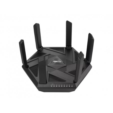 Router ASUS, Tri-band WiFi 6E, control parental 6Ghz BandFree , port 2.5G, AiMesh Support, NM/ RT-AXE7800, Negru