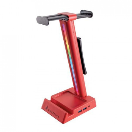 Stand pentru casti gaming SureFire Vinson N2, iluminare RGB, 2 porturi USB, NM/ 48848, Rosu