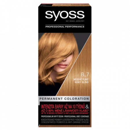 Vopsea de par permanenta Syoss Color Baseline 8-7 Blond miere, 115 ml