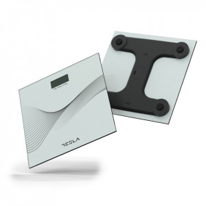Cantar corporal Tesla NM/BS103W, 180kg, oprire automata, 23x30x30cm, Alb - Img 5