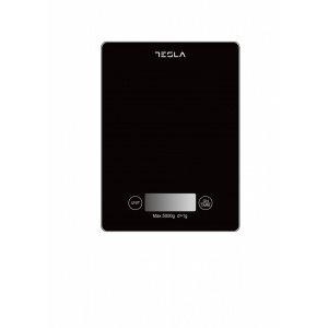 Cantar de bucatarie din sticla Tesla, 5kg, ecran LCD, functie Tara, NM/ KS201B, Negru