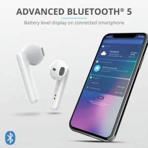 Casti bluetooth Trust Primo Touch NM 23783, comenzi tactile, Alb - Img 3