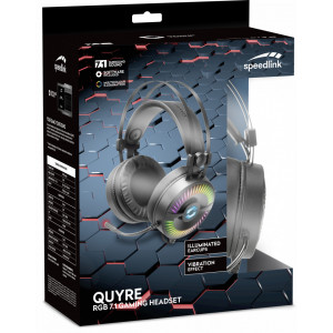 Casti gaming SpeedLink Quyre RGB, sunet surround 7.1, 20 Hz - 20 KHz, NM/ SL-860006-BK, Negru - Img 4