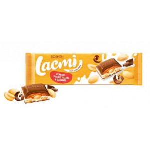 Ciocolata cu umplutura de caramel si alune Roshen Lacmi 295g, NM26433