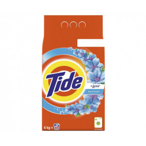 Detergent automat pudra Tide 2 in 1 Lenor Touch, 60 spalari, 6 kg, Portocaliu - Img 1