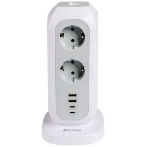 Extensie multi-plug EU Verbatim EUPT-012 x USB-C, 2 x USB-A, NM/ 49547, Alb - Img 1