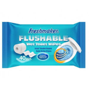 Hartie igienica umeda FreshMaker, 40 buc, Alb - Img 1