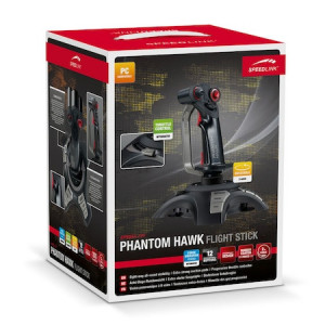 Joystick SpeedLink Phantom Hawk Flightstick, 12 butoane, force vibration, D-pad digital, Negru - Img 3