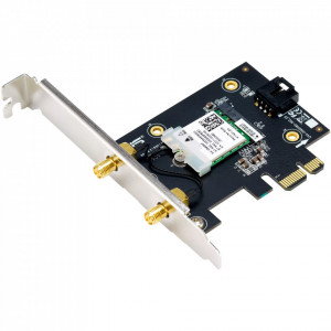 Modul WiFi 6E (802.11ax), AXE5400, Bluetooth 5.2, WPA3, OFDMA si MU-MIMO, NM/ PCE-AXE5400, Negru - Img 3