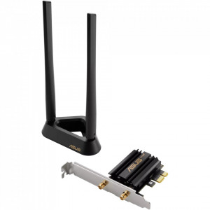 Modul WiFi 6E Asus (802.11ax) PCl-E, AXE5400, Bluetooth 5.2, WPA3, OFDMA si MU-MIMO, NM/ PCE-AXE59BT, Negru - Img 3