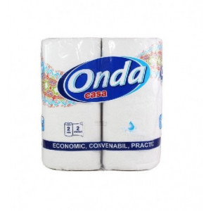 Prosoape de bucatarie Onda Casa, 2 role, 2 straturi, 50 foi, Alb