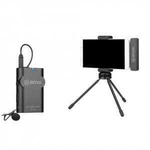 Sistem de microfoane Boya NMBY-WM4 PRO-K4, digitale fără fir cu două canale pentru dispozitive iOS, 2x transmițător TX4, 1x receptor BY-WM4 RXD și microfon lavalier, 2.4Ghz, Gri - Img 4