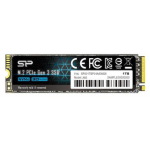 Solid State Drive SSD Silicon Power A60, 1 TB, M.2 2280, NM/ SP001TBP34A60M28, Negru