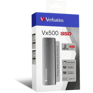 SSD portabil Verbatim VX500 2TB, USB 3.1, NM/ 47454, Argintiu - Img 2