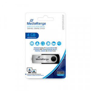 Stick memorie MediaRange NM/MR907, 4GB, USB 2.0, Negru/Argintiu - Img 2