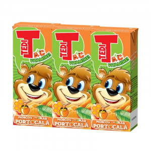 Suc Tedi de morcovi, mere si portocale 3X200 ml, NM22583