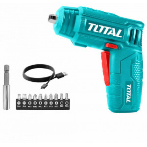 Surubelnita electrica cu acumulator TOTAL TSDLI0402/NM, 4V Li-ion, 180 Rpm, SS, Verde