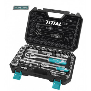 Trusa de chei tubulare 1/2+1/4 cu antrenor 44 piese (INDUSTRIAL)