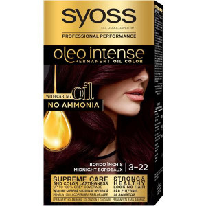 Vopsea de par permanenta fara amoniac Syoss Oleo Intense 3-22 Bordo Inchis, 115 ml