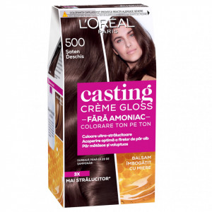Vopsea de par semi-permanenta fara amoniac L'Oreal Paris Casting Creme Gloss 500 saten deschis, 180 ml