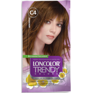 Vopsea de par semi-permanenta fara amoniac Loncolor Trendy Colors C4 Reggae Brown, 2 x 25 ml