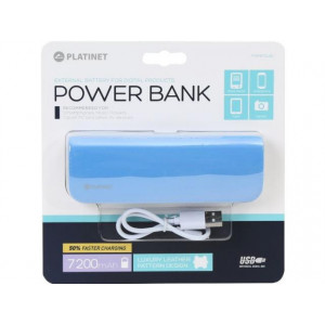 Baterie externa Platinet 7200 mAh, 2.1 A, piele + cablu microUSB, NM/ PMPB72LBL, Albastru - Img 2