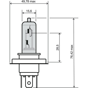 BEC FAR H4 - 12V 18/18W (3 picioare)